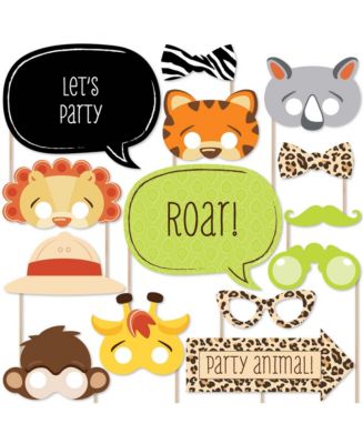 Big Dot of Happiness Funfari - Fun Safari Jungle - Photo Booth Props ...