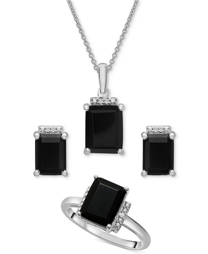 Macy's black onyx necklace outlet