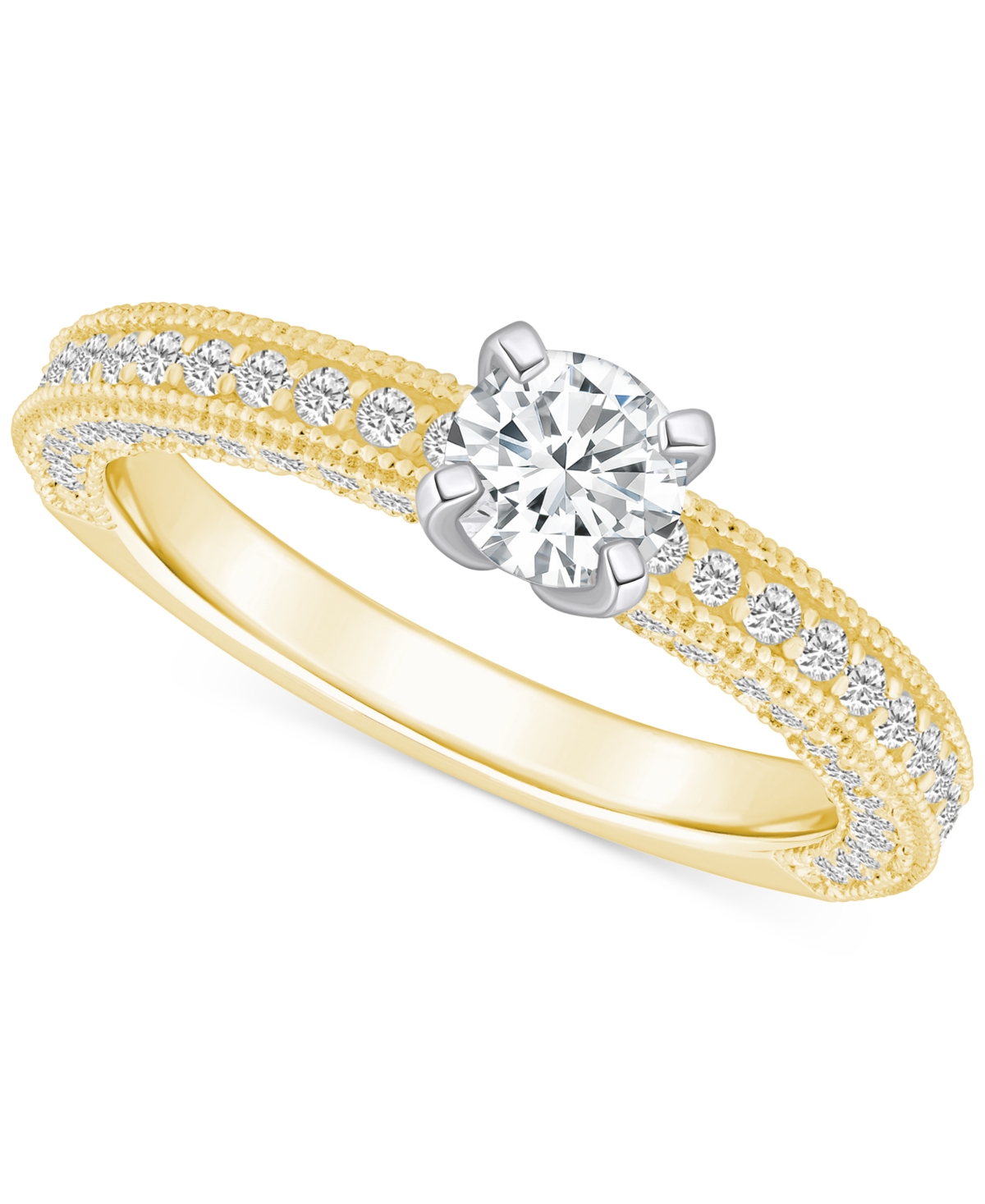Macy's Diamond Engagement Ring (1-1/5 Ct. T.w.) In 14k Gold In Yellow Gold