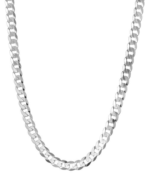 alfani Macy's Men's Curb Link 24" Sterling Silver Necklace Chain (5-1/2mm) Jewelry & Watches