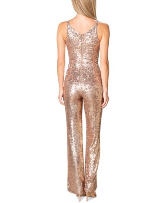 open lace back dress Darian Sequin Jumpsuit – Dress the Population main image 0