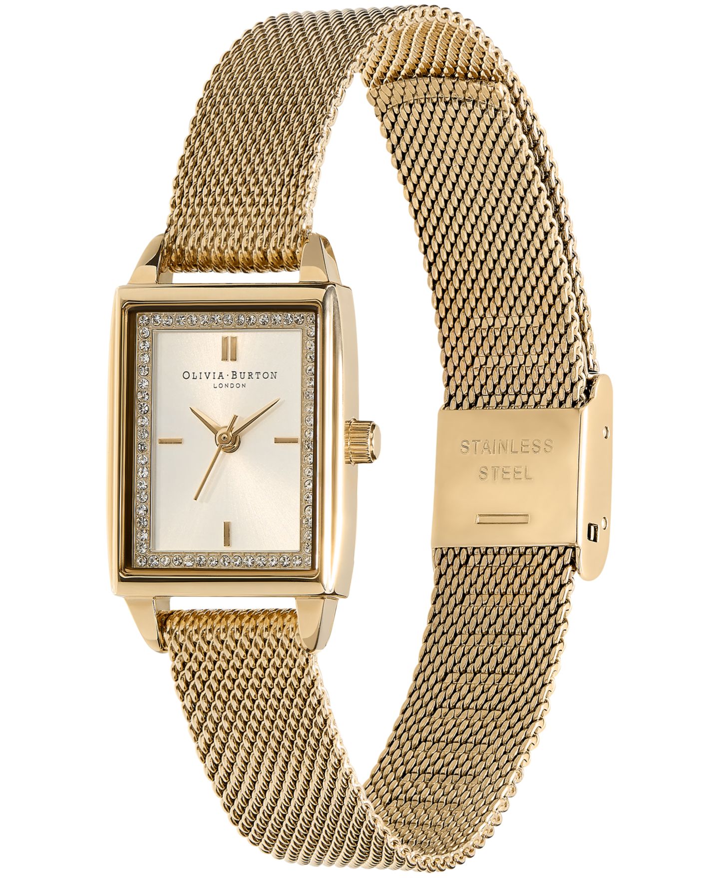 Женские часы Olivia Burton Quartz Gold-Tone Stainless Steel Mesh Watch 25.5mm x 20.5mm — фото 2