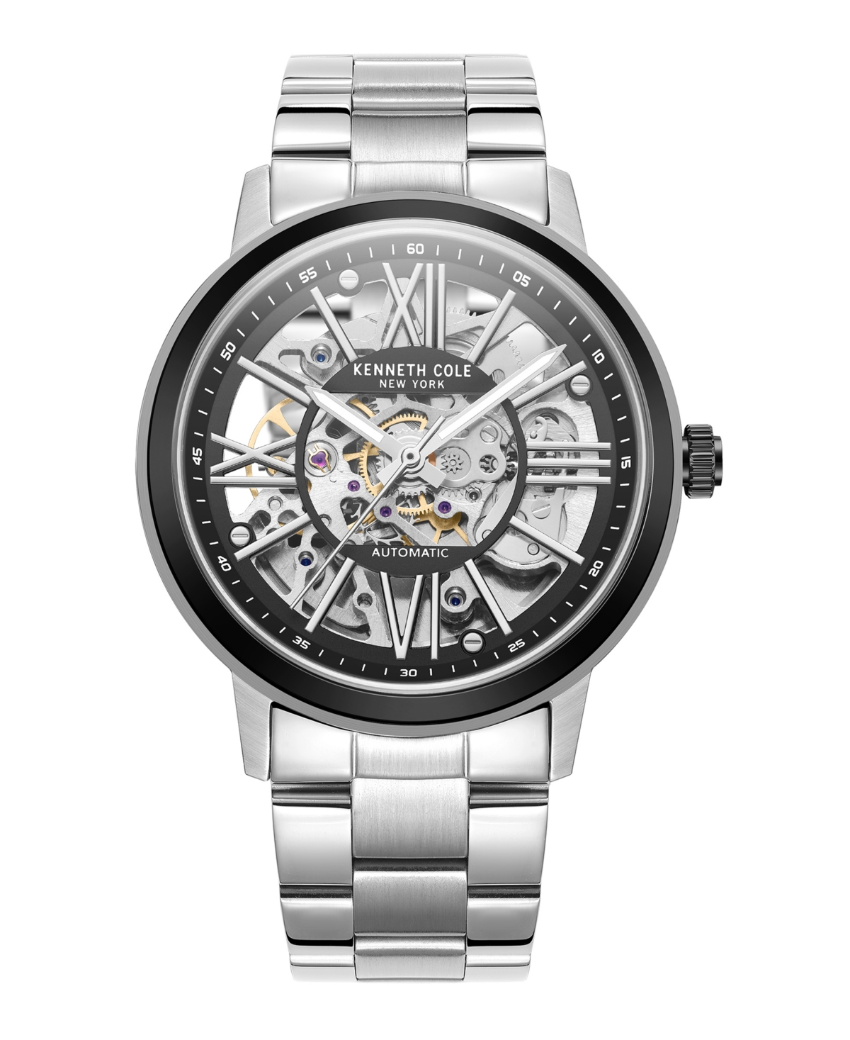 Men's Automatic Silver-Tone Stainless Steel Bracelet Watch 43mm - Silver