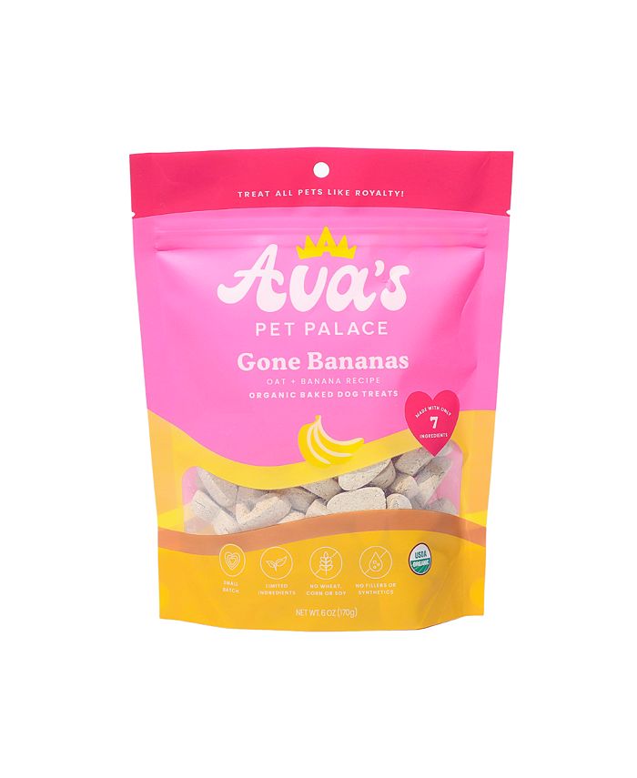 Ava's Pet Palace Gone Bananas Organic Baked Biscuit Treats for Dogs