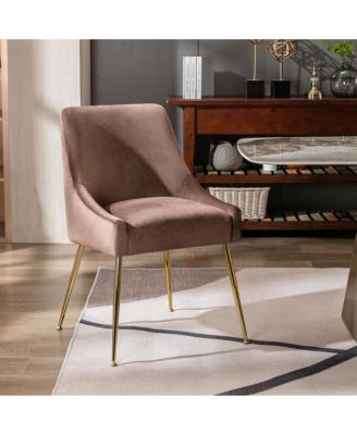 Upholstered Performance Velvet Accent Chair With Metal Leg