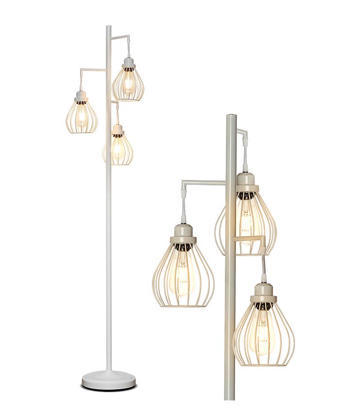 Brightech Teardrop LED Tree Floor Lamp with Metal Cage Shades - Macy's