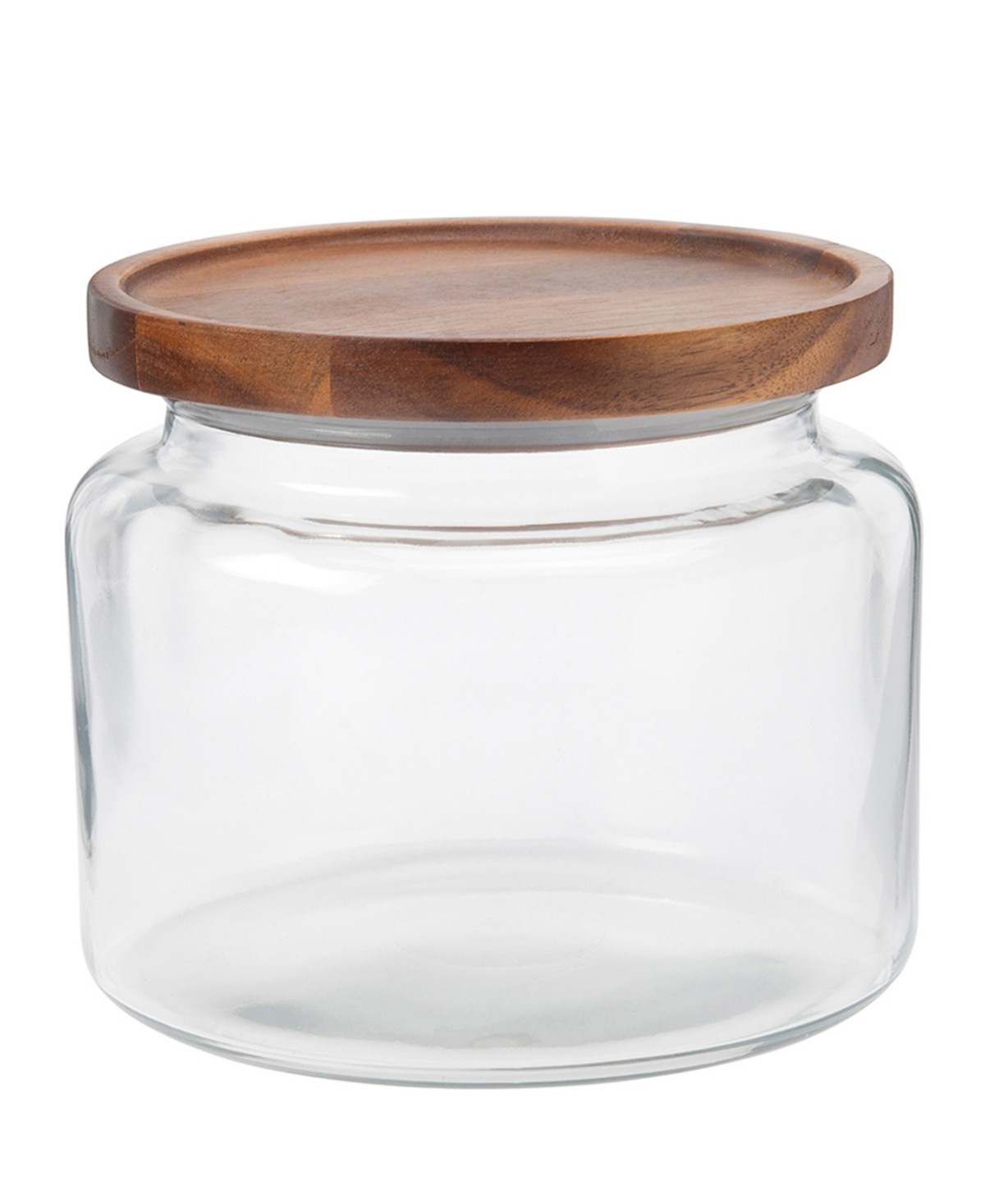 Glass 64-Oz. Acacia-Lid Montana Jar - Clear/natural Wood