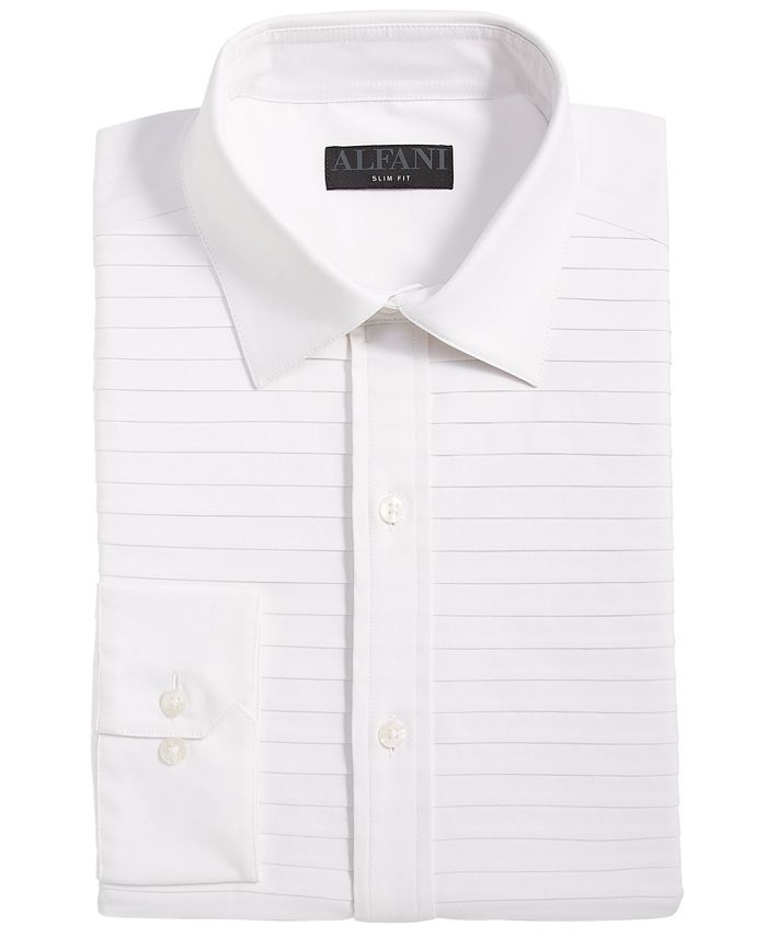 Alfani Men's Slim Fit Horizontal Pleated Panel Formal Shirt, Created ...