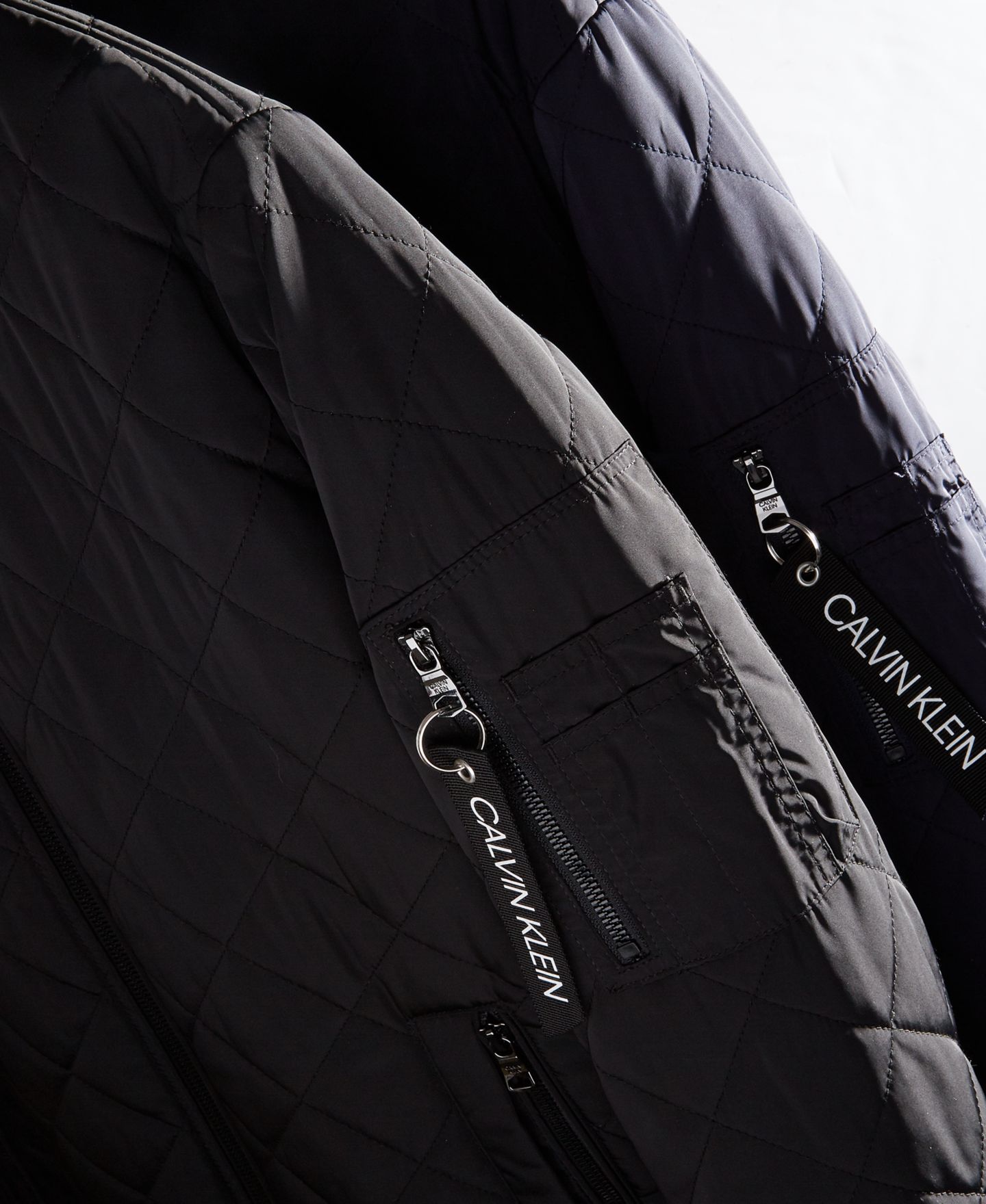 Мужская куртка Calvin Klein Quilted Baseball with Rib-Knit Trim, цвет: Чёрный — фото 5