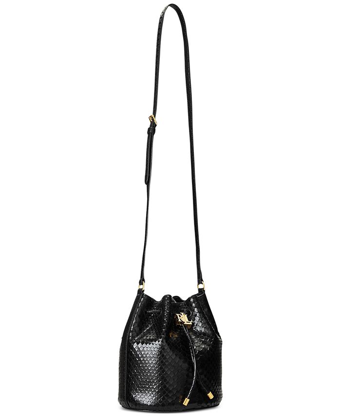 Lauren Ralph Lauren Embossed Leather Medium Andie Drawstring Bag Macy's