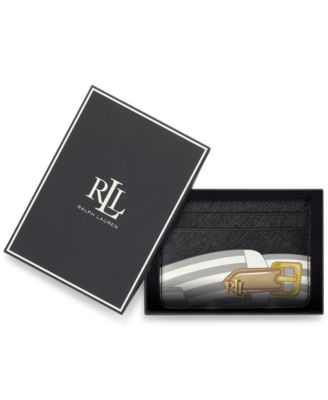 Lauren Ralph Lauren - Print Crosshatch Leather Card Case