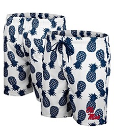 Men's White, Navy Ole Miss Rebels Pineapple Swim Shorts