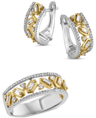 Effy Diamond Ring Hoop Earrings Collection In 14k Two Tone Gold