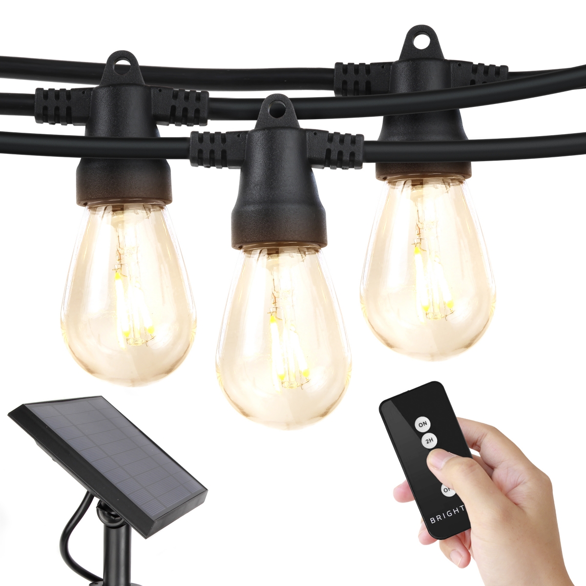 Ambience Pro 27 ft. Outdoor Solar Led String Lights with Remote - Classic Black