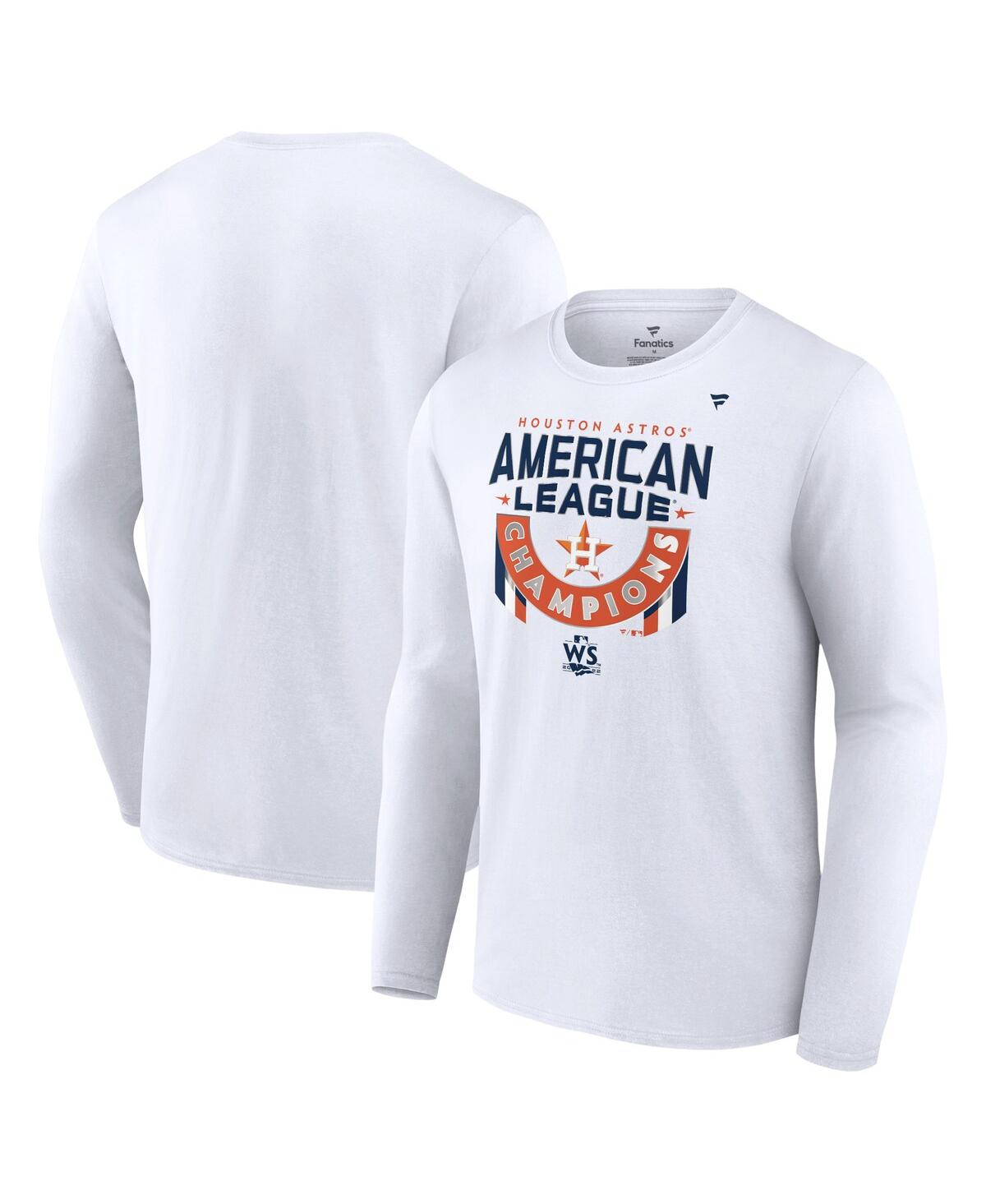 Shop Fanatics Men's  White Houston Astros 2022 American League Champions Locker Room Long Sleeve T-shirt