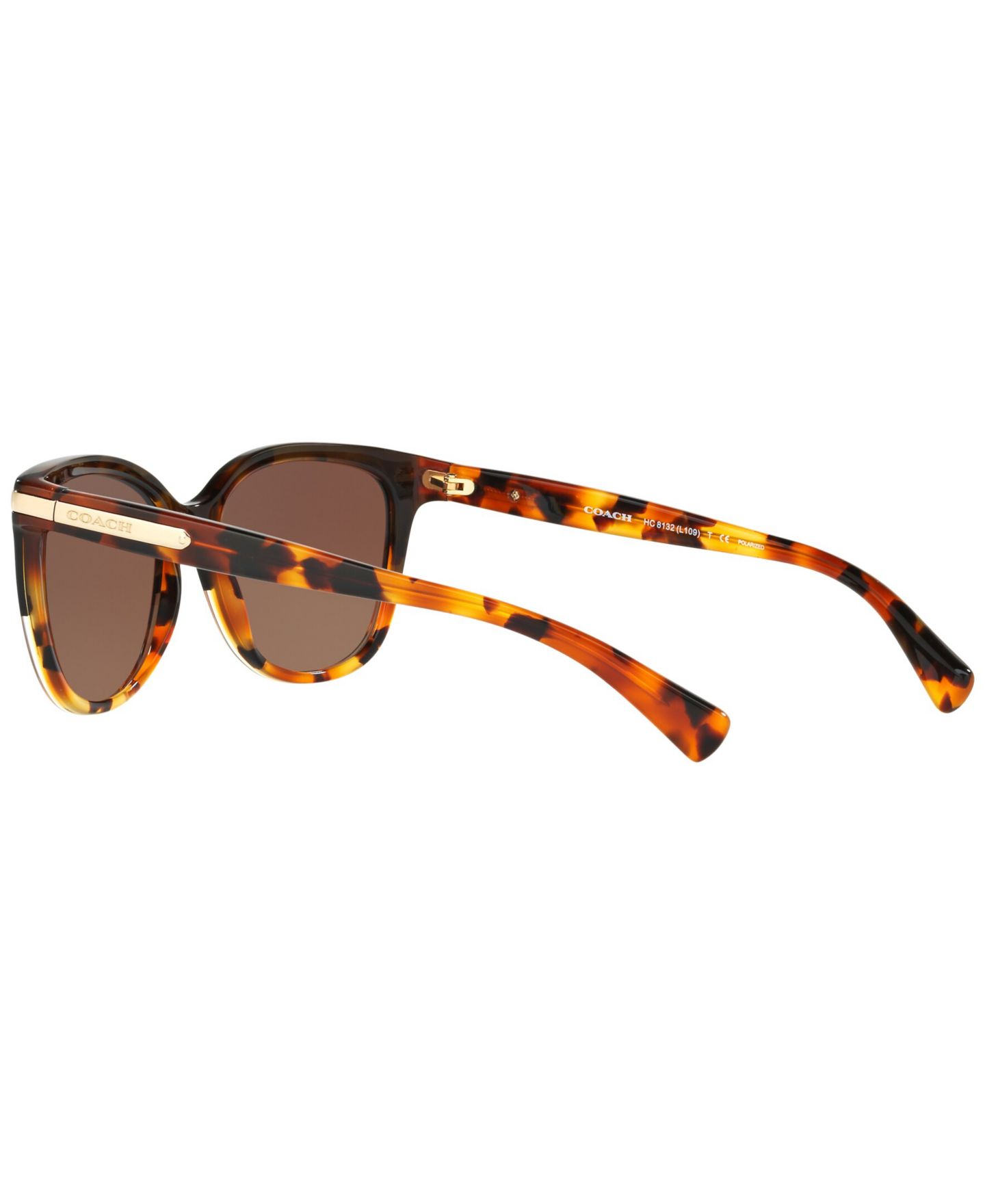 Женские солнцезащитные очки Coach Polarized Polarized Sunglasses, HC8132, цвет: Черепаховый / Коричневый градиентный — фото 6