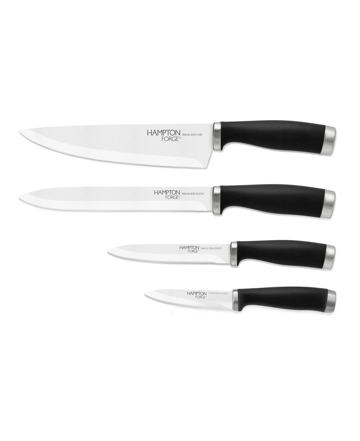 Hampton Forge 4 Piece Epicure Soft Grip Cutlery Set In Black
