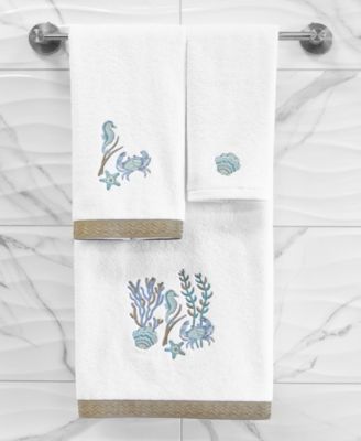 Turkish Cotton Aaron Embellished 2-Pc. Fingertip Towel Set