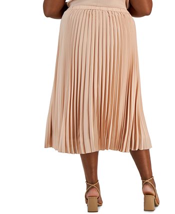 Anne Klein Plus Size Satin Pull-On Pleated Skirt & Reviews - Skirts - Plus  Sizes - Macy's