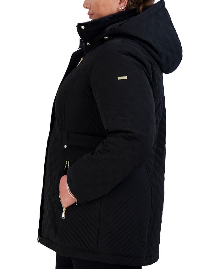 Laundry by Shelli Segal Women's Plus Size CozyLined Hooded Quilted