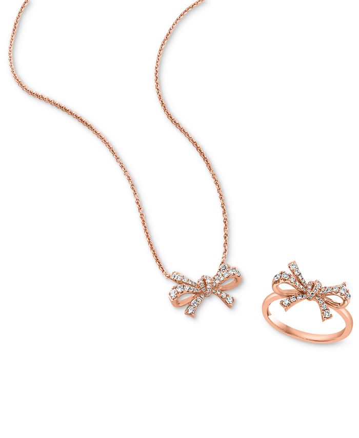 EFFY Collection EFFY® Diamond Bow Ring (3/8 ct. t.w.) in 14k Rose Gold ...