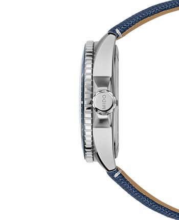 Mido - Men's Swiss Automatic Ocean Star GMT Blue Fabric Strap Watch 44mm