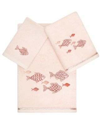 Turkish Cotton Figi Embellished 3-Pc. Bath Towel Set