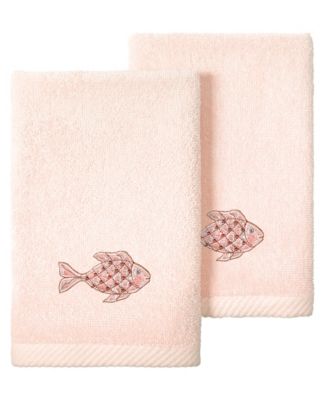 Turkish Cotton Figi Embellished 2-Pc. Fingertip Towel Set