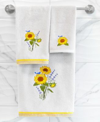 Turkish Cotton Girasol Embellished 2-Pc. Hand Towel Set