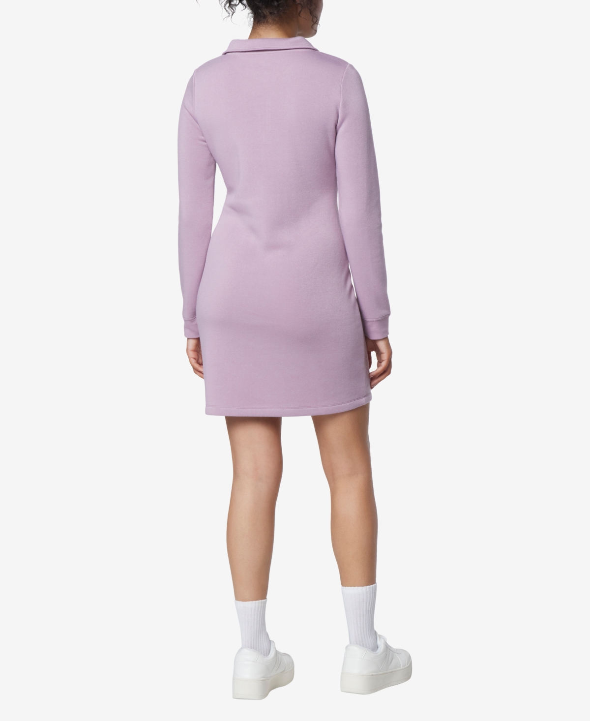 Andrew Marc Sport Women's Long Sleeve Quarter Zip Sweatshirt Dress