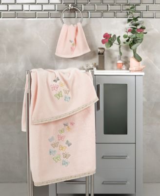 Turkish Cotton Mariposa Embellished 2-Pc. Hand Towel Set