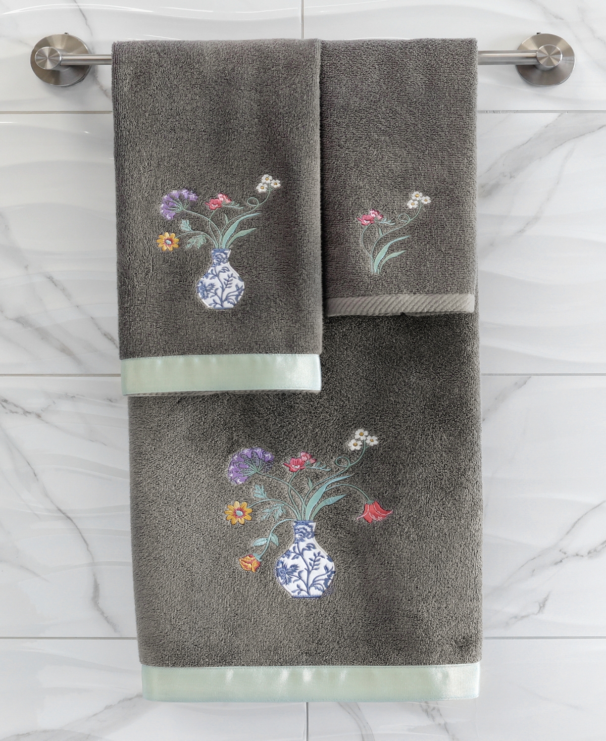 Linum Home Turkish Cotton Stella Embellished -Pc. Bath Towel Set