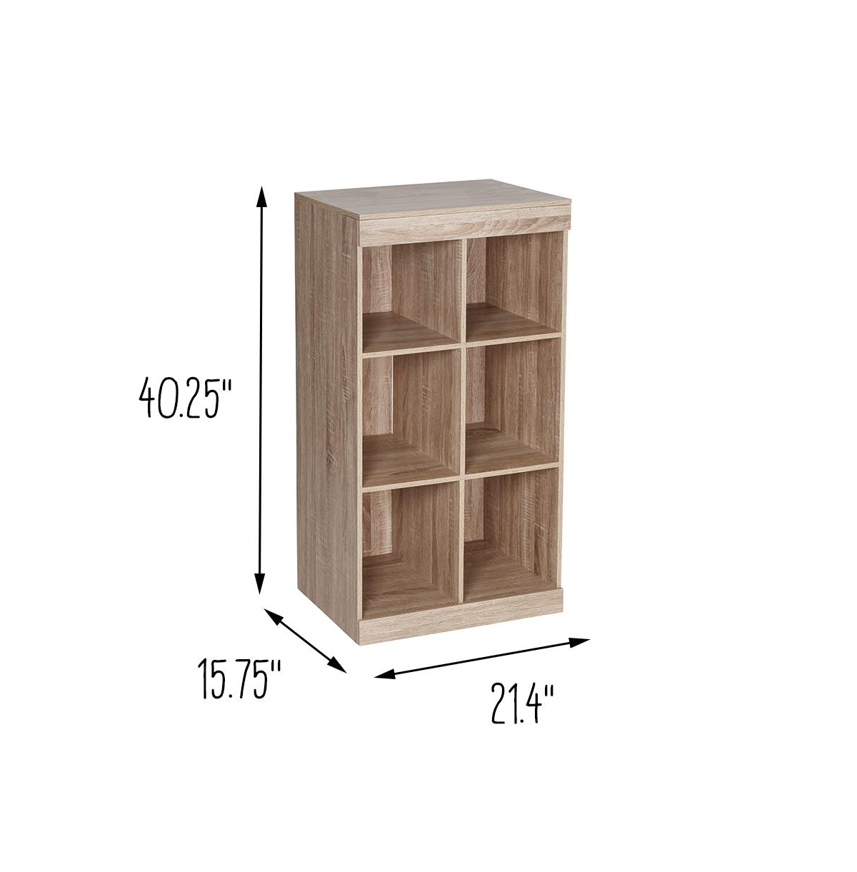 Honey Can Do Stackable 6 Cube Shelf Organizer with Anti-Tip Hardware