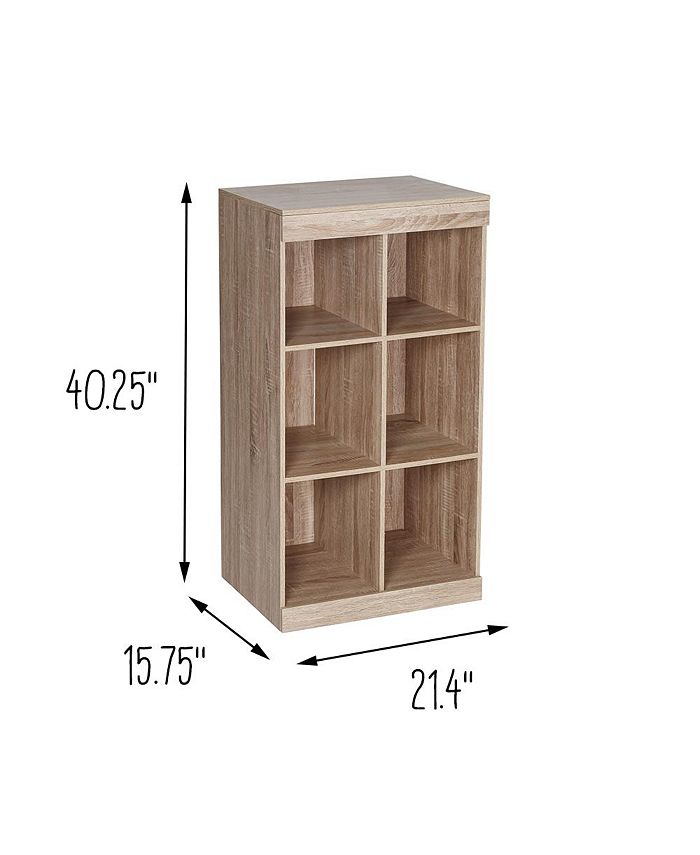 Honey Can Do Stackable 6 Cube Shelf Organizer with AntiTip Hardware