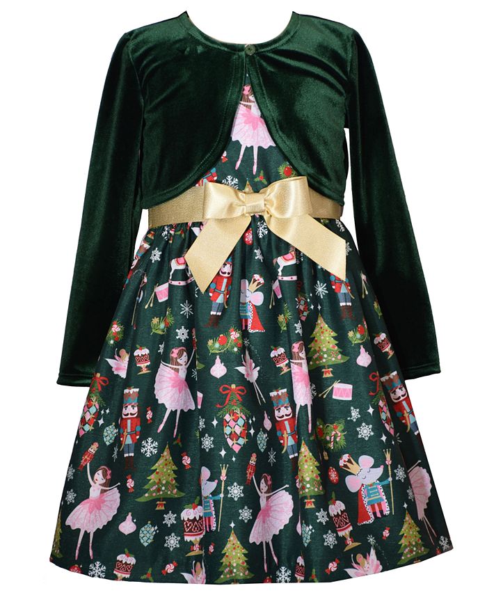 Bonnie Jean Toddler Girls Nutcracker Dress with Velvet Cardigan Macy's