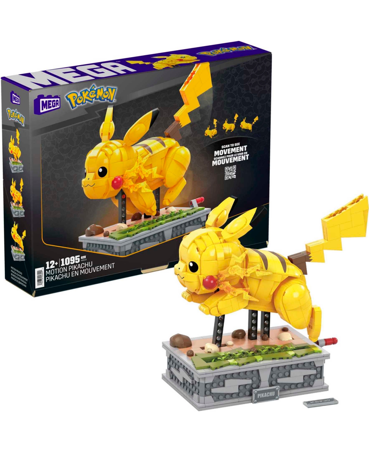 Mega Construx Pokemon 1095 Pieces Motion Pikachu Building Brick Set In Multi