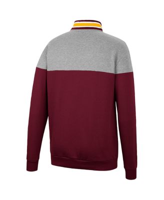 Men's Heathered Gray and Maroon Arizona State Sun Devils Be the Ball Quarter-Zip Top