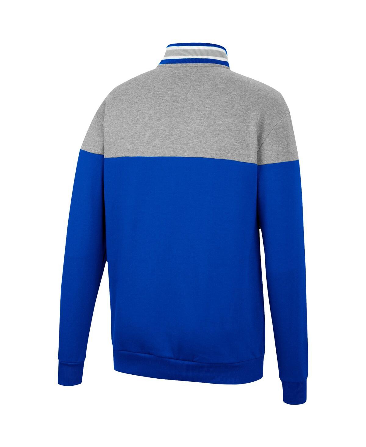 Colosseum Men's  Heathered Gray And Royal Air Force Falcons Be The Ball Quarter-zip Top In Heathered Gray,royal