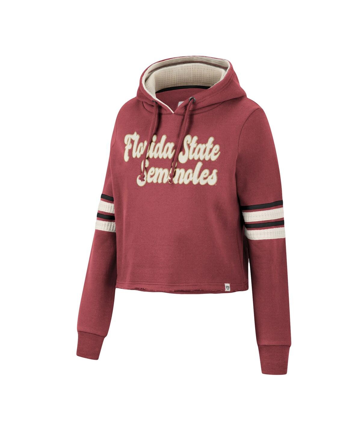 Colosseum Women's  Garnet Florida State Seminoles Retro Cropped Pullover Hoodie In Garnet