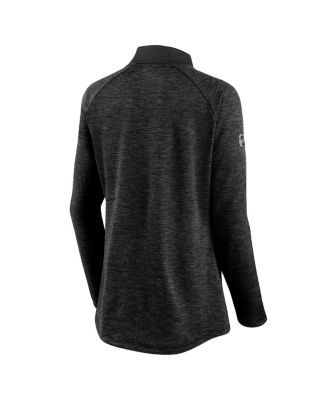 Women's Black, Heathered Charcoal San Jose Sharks Authentic Pro Travel and Training Raglan Quarter-Zip Jacket