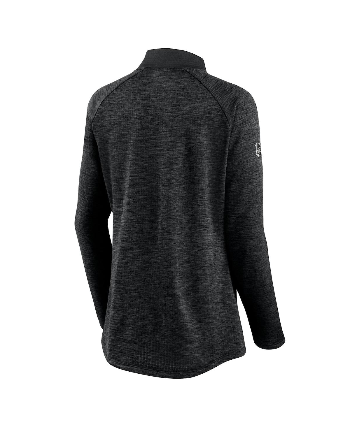 Fanatics Branded Black/heathered Charcoal San Jose Sharks Authentic Pro Travel & Training Raglan Qua In Black,heathered Charcoal