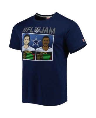 Men's Michael Irvin and Troy Aikman Heathered Navy Dallas Cowboys NFL Retired Jam Tri-Blend T-shirt
