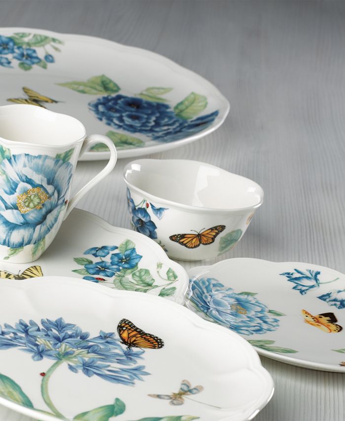 Lenox Set of 4 Butterfly Meadow Blue Assorted Dessert Plates Macy's