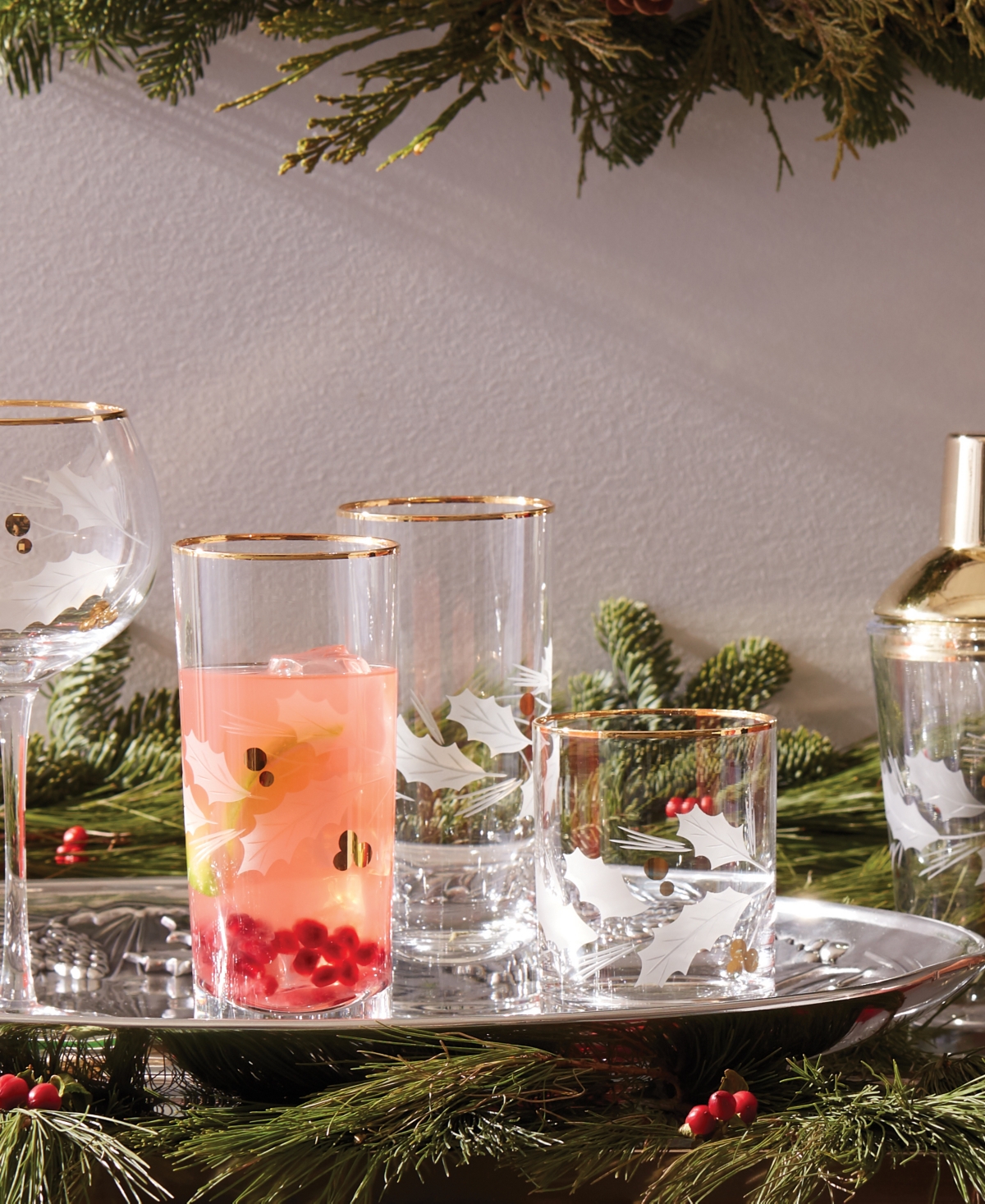 Lenox Holiday Gold Highball Glasses, Set of 4