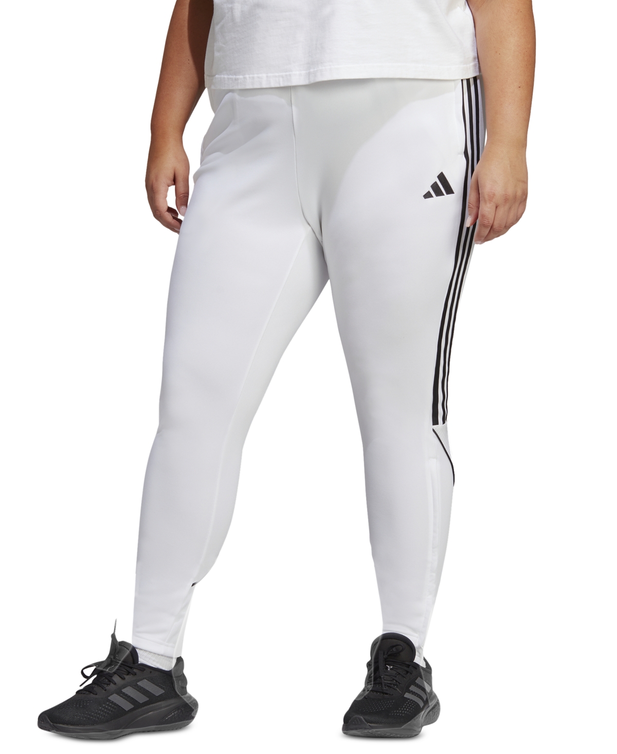 Shop Adidas Originals Plus Size Tiro 23 League 3-stripes Track Pants In Black,white