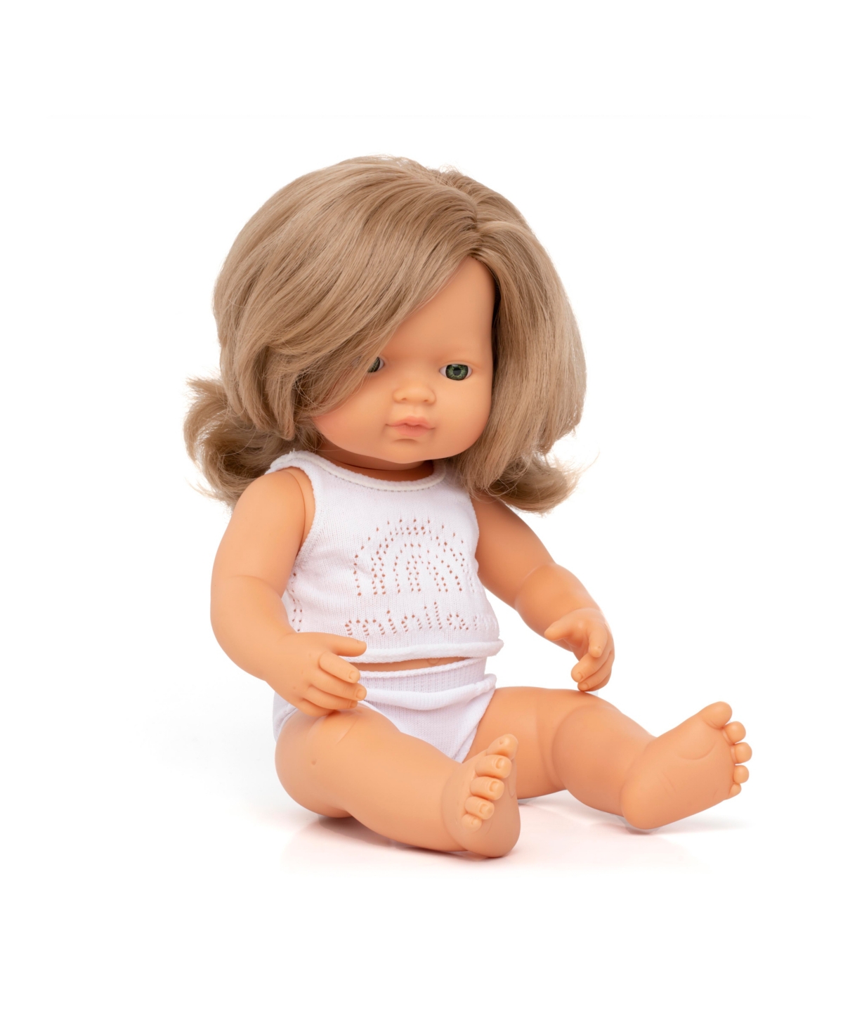 Miniland Kids' Baby Girl 15" Caucasian Dirty Blond Doll In Multicolor