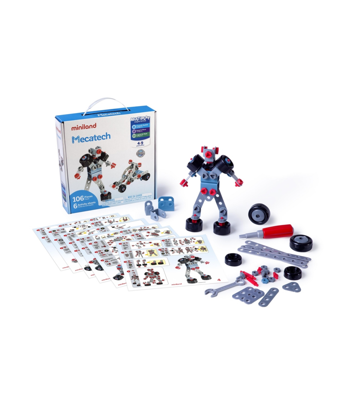 Miniland Game Of Mechanical Constructions With Multiple Assembly Possibilities In Multicolor