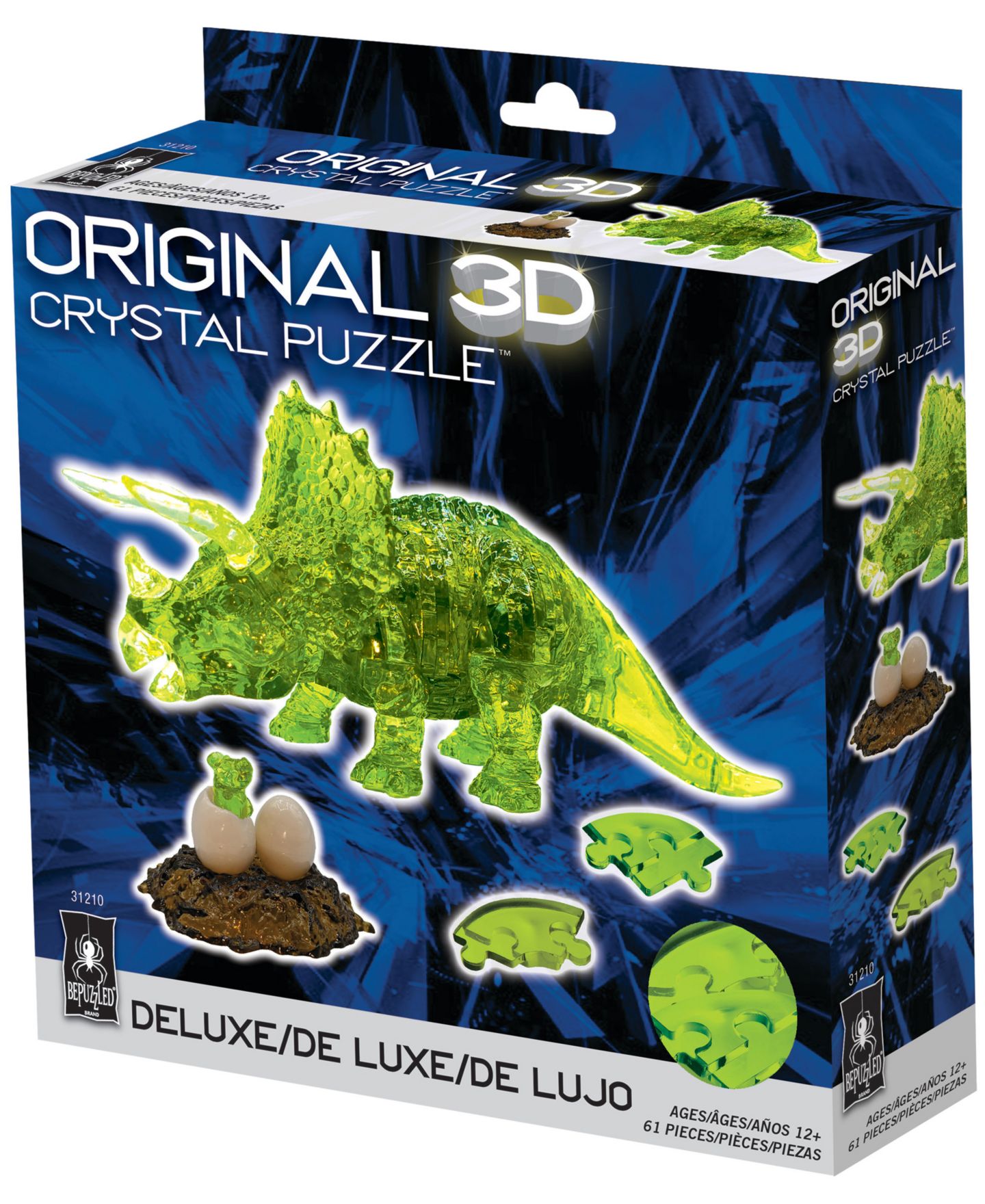 Детский пазл BePuzzled 3D Crystal Triceratops and Baby Puzzle, 61 Pieces, Ages 12+ — фото 2