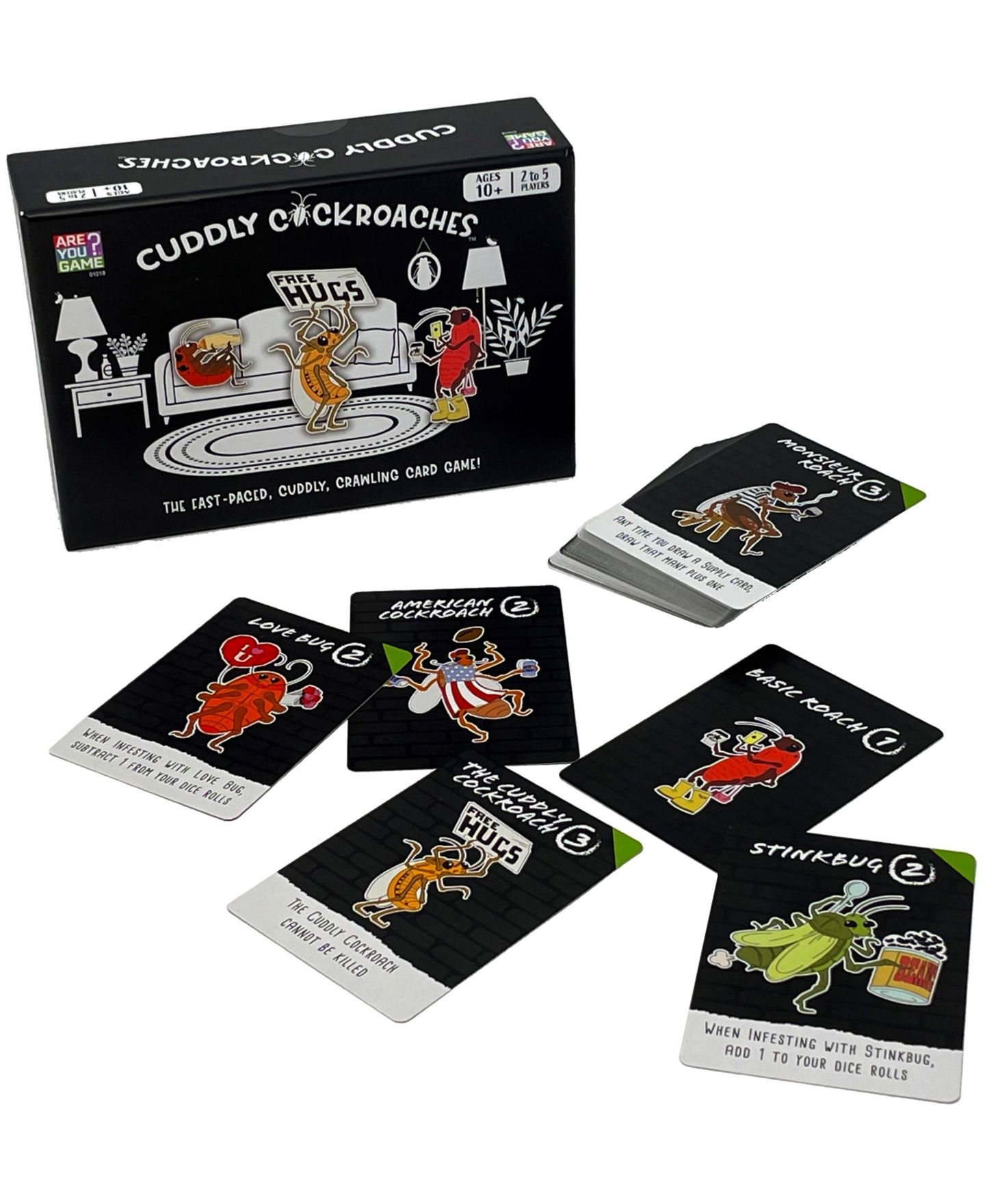Детские карточные игры Areyougame Cuddly Cockroaches Card Game, 98-Piece Set, Ages 10+ — фото 7