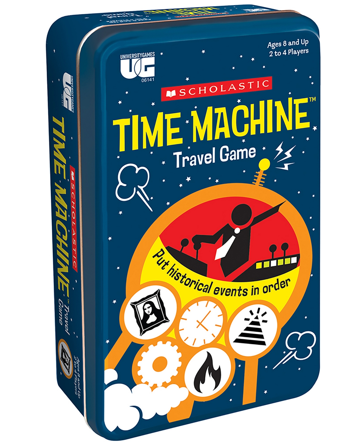 University Games Kids' Scholastic Time Machine Travel Game Tin Set, 76 Piece In Multi Color